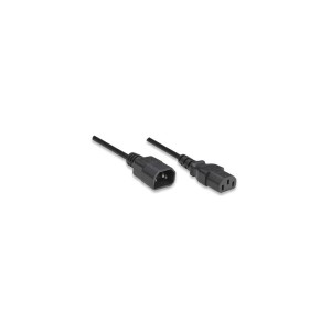 Kabel przedłużający kabla zasilania Manhattan C14 na C13 M/F 1,8m, czarny