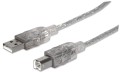 Kabel USB Manhattan USB 2.0 A-B M/M, 5m, srebrny - 973440