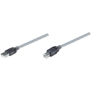 Kabel Manhattan USB 2.0 A-B M/M, aktywny, 11m, srebrny