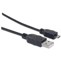 Kabel Manhattan USB 2.0 A-Micro B M/M 1,8m, czarny - 1379272