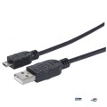 Kabel Manhattan USB 2.0 A-Micro B M/M 1,8m, czarny - 973443