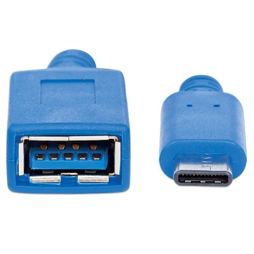 Kabel Manhattan USB 3.1 GEN1 MIC-C/A M/F 0,15m, niebieski - 1379274