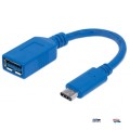 Kabel Manhattan USB 3.1 GEN1 MIC-C/A M/F 0,15m, niebieski - 973444