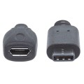 Kabel Manhattan USB 2.0 MIC-C/MIC-B M/F 0,15m, czarny - 1379278