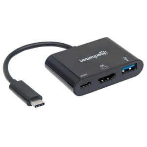 Kabel adapter Manhattan USB-C 3.1 na HDMI/USB-A/USB-C