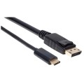 Kabel adapter Manhattan USB-C DP Alt Mode na Displayport M/M 2m, czarny - 1379328
