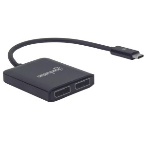 Kabel adapter Manhattan USB-C na 2xDisplaPort 4K z MST HUB