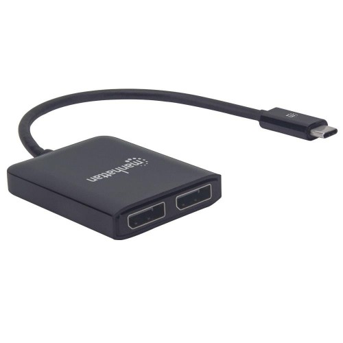 Kabel adapter Manhattan USB-C na 2xDisplaPort 4K z MST HUB - 1379340