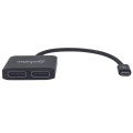Kabel adapter Manhattan USB-C na 2xDisplaPort 4K z MST HUB - 1379341
