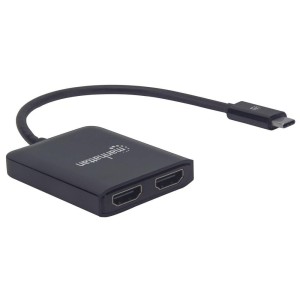 Kabel adapter Manhattan USB-C na 2xHDMI 4K*30Hz z MST HUB