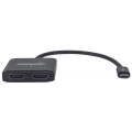 Kabel adapter Manhattan USB-C na 2xHDMI 4K*30Hz z MST HUB - 1379345