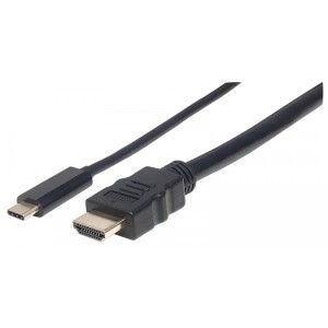 Kabel adapter Manhattan USB-C / HDMI 4K*30Hz DP Alt Mode 1m czarny