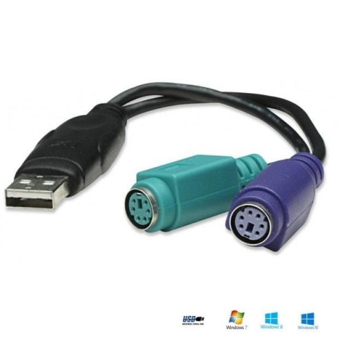 Kabel adapter Manhattan USB/2xPS2 mini LX 0,15m - 682891
