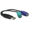 Kabel adapter Manhattan USB/2xPS2 mini LX 0,15m - 1379403
