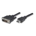 Adapter Manhattan HDMI męski na DVI-D 24+1 męski, Dual Link, 1,8m, czarny - 973475