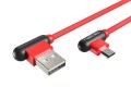 Kabel Natec Extreme Media micro USB-B - USB-A M/M 1m kątowy lewo/prawo czerwony - 1379430