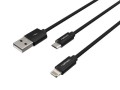 Kabel Natec Extreme Media USB-A - Lightning + micro USB-B M/M combo 1m czarny - 1379443