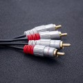 Kabel Qoltec 2xRCA męski / 2xRCA męski | 0.5m | Czarny - 1379509
