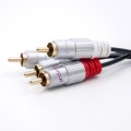 Kabel Qoltec 2xRCA męski / 2xRCA męski | 1m | Czarny - 1379514