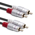 Kabel Qoltec 2xRCA męski / 2xRCA męski | 1m | Czarny - 973623