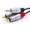 Kabel Qoltec 2xRCA / Mini Jack 3.5mm | 1m | Czarny - 1379523