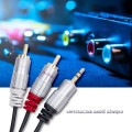 Kabel Qoltec 2xRCA / Mini Jack 3.5mm | 3m | Czarny - 1379528