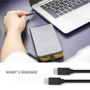 Kabel USB Qoltec 3.1 typ C męski | USB 3.1 typ C męski | 2m | Czarny