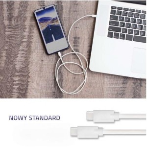 Kabel USB Qoltec 2.0 typ C męski | USB 2.0 typ C męski | 2m | Biały