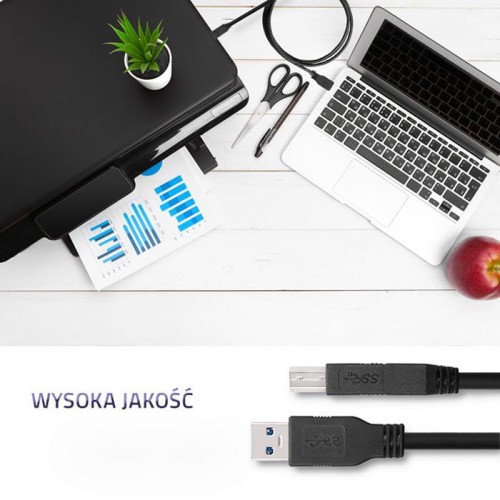 Kabel USB Qoltec 3.0 A męski / USB B męski | do drukarki | 1.8m - 1379630