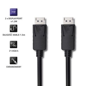 Kabel DisplayPort v1.2 Qoltec męski | DisplayPort v1.2 męski | 5K | 1.5m