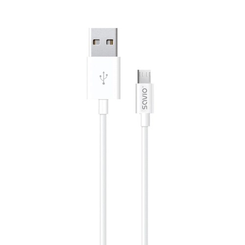 Kabel USB 2.0 Savio CL-124 USB A (M) - micro USB B (M) 2,1A, 2m, biały - 1038827