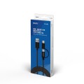 Kabel USB 2.0 Savio CL-128 USB A (M) - Micro USB B (M) / typ C (M) 2w1, 2,1A, 1m, czarny - 1186923