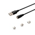 Kabel USB 2.0 SAVIO CL-152 USB – USB Typ C, Micro i Lightning, QC i PD 3.0, magnetyczny, 1m, czarny - 1330275