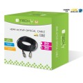 Kabel optyczny HDMI Techly HDMI-HDMI 2.0 M/M Ethernet 3D 4K, 30m, czarny - 1380113