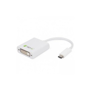 Adapter Techly USB31-DVI  USB-C 3.1 na DVI M/Ż, biały 0,15m IADAP