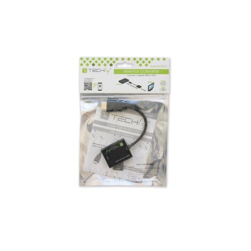 Adapter Techly HDMI-VGA2A HDMI męski na VGA żeński z audio, czarny 0,1m IDATA - 1380245