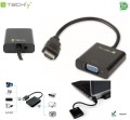 Adapter Techly HDMI-VGA2A HDMI męski na VGA żeński z audio, czarny 0,1m IDATA - 973935