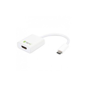 Adapter Techly USB31-HDMI USB-C 3.1 na HDMI M/Ż, biały 0,15m IADAP