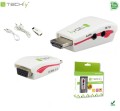 Adapter Techly HDMI-VGA2MA HDMI na VGA M/F z audio, wersja mini, biały IDATA - 973940