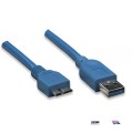 Kabel USB Techly USB 3.0 Super Speed, A-męski, Micro B-męski, 1m, niebieski ICOC - 973950