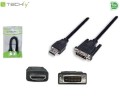 Adapter Techly HDMI-D-018 HDMI-DVI M/M 24+1, 1,8m, czarny ICOC - 973960