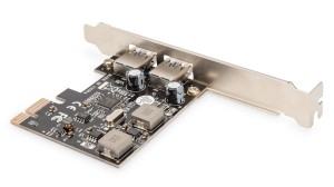 Kontroler USB 3.0 DIGITUS PCIe, 2x USB 3.0, Low Profile, Chipset UPD720202