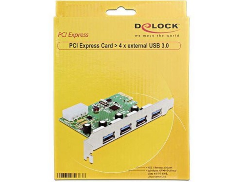 Kontroler USB 3.0 Delock PCIe 4x USB 3.0 zewn. - 1380459