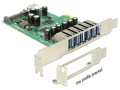 Kontroler USB 3.0 Delock  PCIe 6x USB zewn. + 1x wewn. - 974128