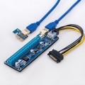 Karta rozszerzeń Riser Qoltec PCI-E 1x-16x | USB 3.0 | ver.009S | SATA/PCI-E 6pin - 1380499