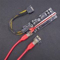 Karta rozszerzeń Riser Qoltec PCI-E 1x-16x | USB 3.0 | ver.009S Plus | SATA/PCI-E 6pin - 1380502