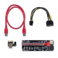 Karta rozszerzeń Riser Qoltec PCI-E 1x-16x | USB 3.0 | ver.009S Plus | SATA/PCI-E 6pin - 974147