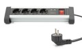 Listwa zasilająca DIGITUS biurowa 45° 4 gniazdowa 2xUSB (5V/2A) obrót 290° aluminiowa - 1385262
