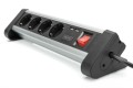 Listwa zasilająca DIGITUS biurowa 45° 4 gniazdowa 2xUSB (5V/2A) obrót 290° aluminiowa - 975206