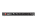 Listwa zasilająca Lanberg do RACK 1U 10A PDU 7x PL 2m czarna - 1049878